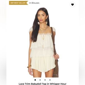 SWF Lace Trim Babydoll Tank Top in Whisper Hour NWT - SMALL